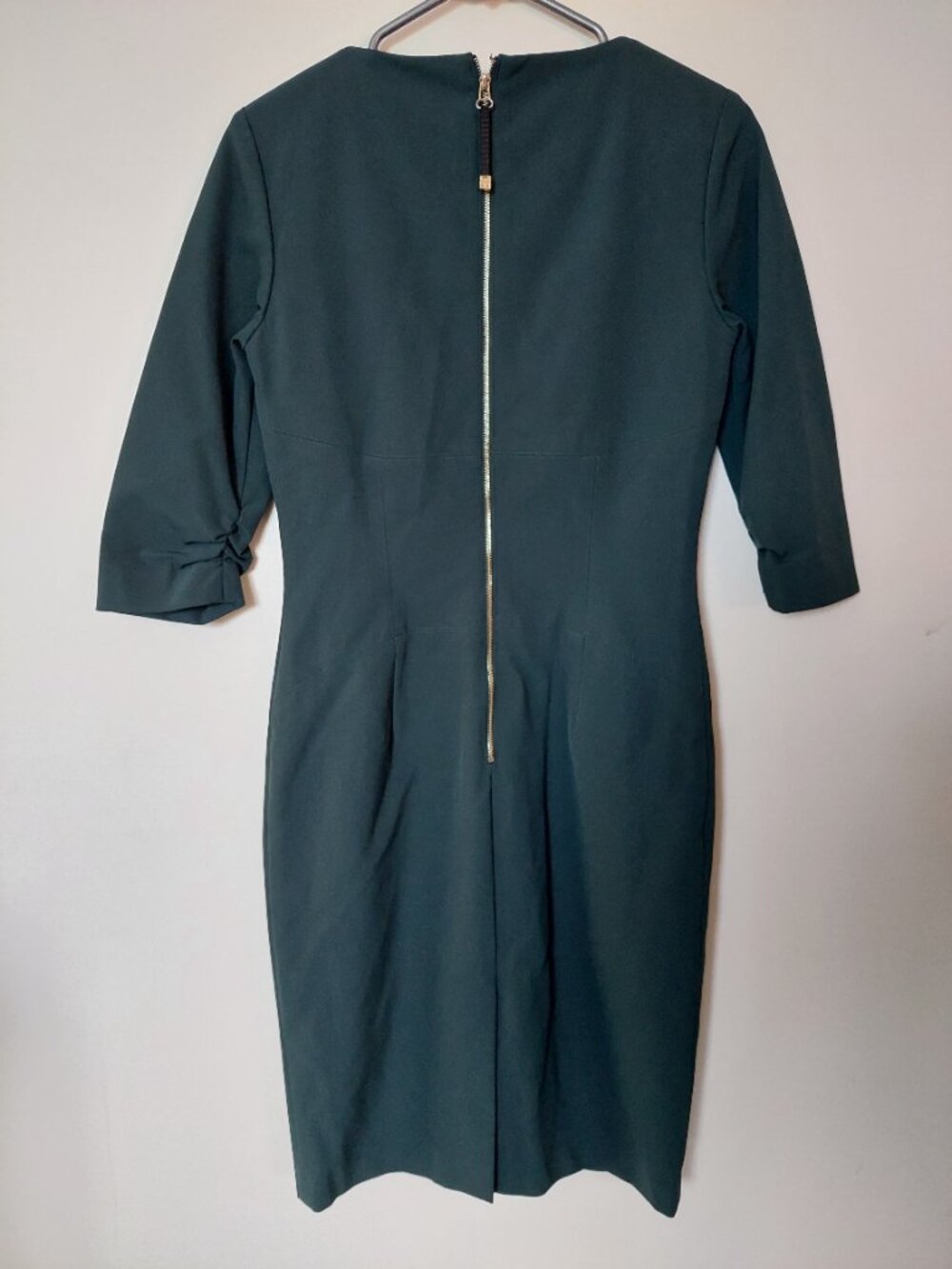 Sandra Angelozzi Dress Size 34/US 2 Tailored Dark Green Sheath Work Office - Picture 4 of 10